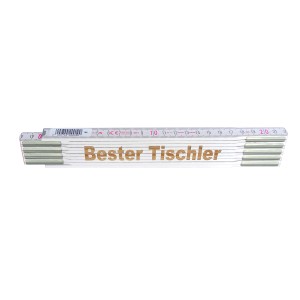 Stabila Zollstock mit Lasergravur "Bester Tischler", 2 m, aus Buchenholz, Messwerkzeug.
