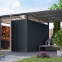 Karibu Metallgerätehaus Amato mit Anbaudach in Anthrazit, 220x342x342 cm. Gerätehaus mit offenem Anbau.