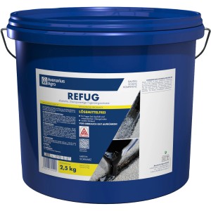 Blauer Eimer Refug Fugenvergussmasse, 2,5 kg, für Asphaltreparatur.