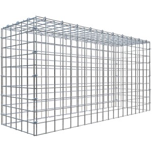 Gabiona Anbaukorb 50x100x30cm, Maschenweite 5x5cm, aus galvanisiertem Drahtgitter.