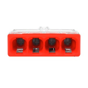 Wago Verbindungsdosenklemme, 4-polig, rot, für Leiter von 0,5-2,5 mm²