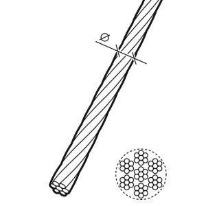 Conacord Drahtseil, 4 mm, aus rostfreiem V4A-Stahl, 6x7-WC Ausführung, Meterware.