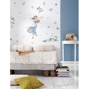 Wandtattoo: Komar Deko-Sticker Belle mit Blumen und Vögeln, 50x70 cm.