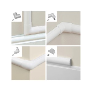 D-Line Kupplung Zubehör-Set 50 mm x 25 mm Alu mit verschiedenen Verbindungsstücken für Kabelkanäle.