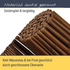 Sol Royal Bambus Sichtschutzzaun, braun, 160x250cm. Sicht- und Windschutz für Garten und Balkon.