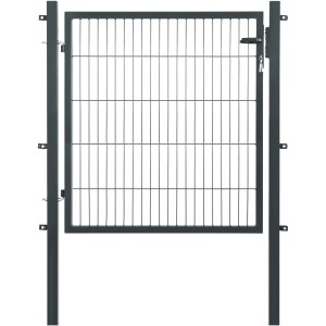 Floraworld Einzeltor für Doppelstabmattenzaun Anthrazit 100 cm x 120 cm