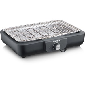 Severin Tischgrill mit Grillrost aus Edelstahl, Temperaturregler für Elektrogrills.