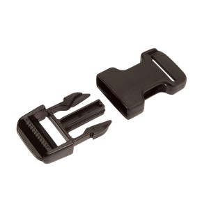 Schwarze Conacord Patentschnalle aus Kunststoff, 68mm, für Spanngurte.
