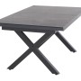 Ausziehbarer Siena Garden Gartentisch Ferrostone, 100x260 cm, mit grauem Aluminiumgestell und Steinoptik-Platte.