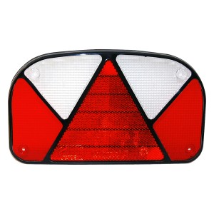 Las Ersatz-Lichtscheibe für Multipoint II Anhänger-Rückleuchte, rot/weiß.