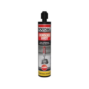 Soudal Chemischer Anker, Zementgrau, 165ml Kartusche für druckfeste Befestigungen in Beton und Mauerwerk.