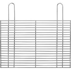 Rechteckiger Grillrost aus Edelstahl, 40x60 cm, für Grillutensilien.