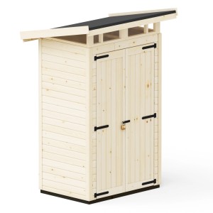 Upyard Gartenhaus Strongbox S aus Holz mit Fundament, 127x87cm, Natur.
