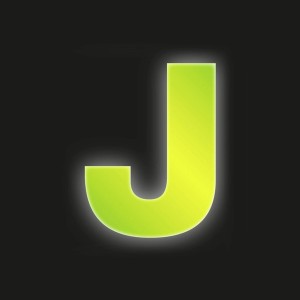Reflektierender, gelber Klebebuchstabe J, 8 cm, für Hausnummern und Beschriftungen.
