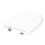 Weißer Schütte WC-Sitz D-Form Pro 3 Duroplast mit Absenkautomatik.