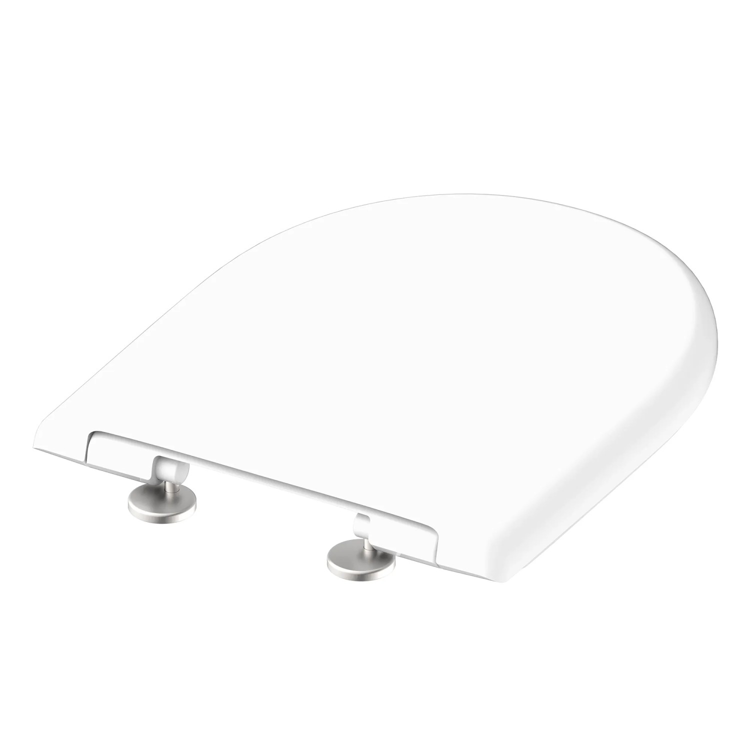 Weißer Schütte WC-Sitz D-Form Pro 3 Duroplast mit Absenkautomatik.