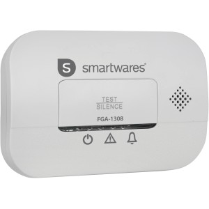 Smartwares Kohlenmonoxidmelder mit 10-Jahres-Sensor und LCD-Display.