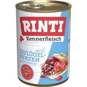 Rinti Hunde-Nassfutter Kennerfleisch Geflügelherzen 400 g