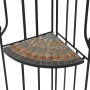 Siena Garden Eckregal Prato, schwarz, mit Mosaik-Optik. Gartenregal aus Eisen, 63x29x142 cm.