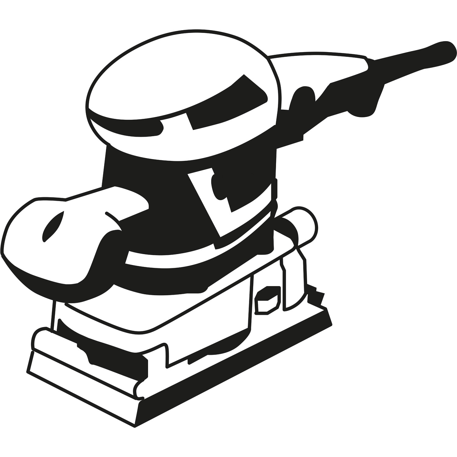 Schwingschleifer, Zubehör für Schleifarbeiten. Werkzeug zum Schleifen von Oberflächen.