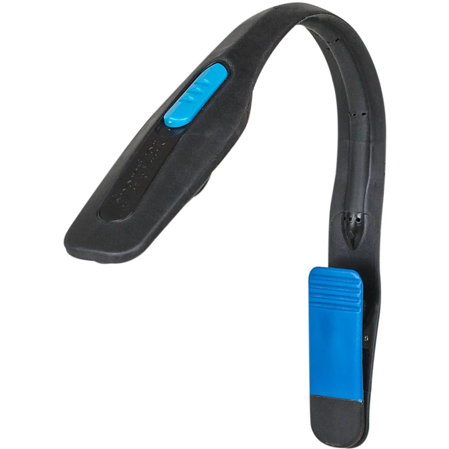 Energizer Booklight Speziallampe mit Klemme, schwarz mit blauem Schalter.