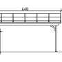 Technische Zeichnung: Skan Holz Terrassenüberdachung Verona, 648x289 cm, Leimholz Natur, Maße