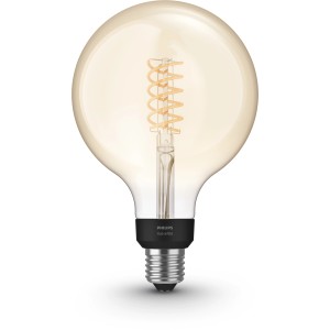 Philips Hue Filament Giant Globe E27 LED-Lampe mit warmweissem Licht und Retro-Look.