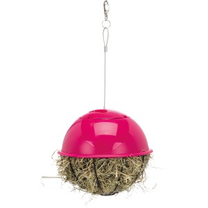 Trixie Food-Ball, Metall/Kunststoff, Ø 16 cm, pink, gefüllt mit Heu, für Kleintiere.
