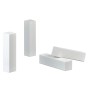 Kosche Eckhölzer-Set, 4 weiße, grundierte Leisten für Laminat und Parkett.