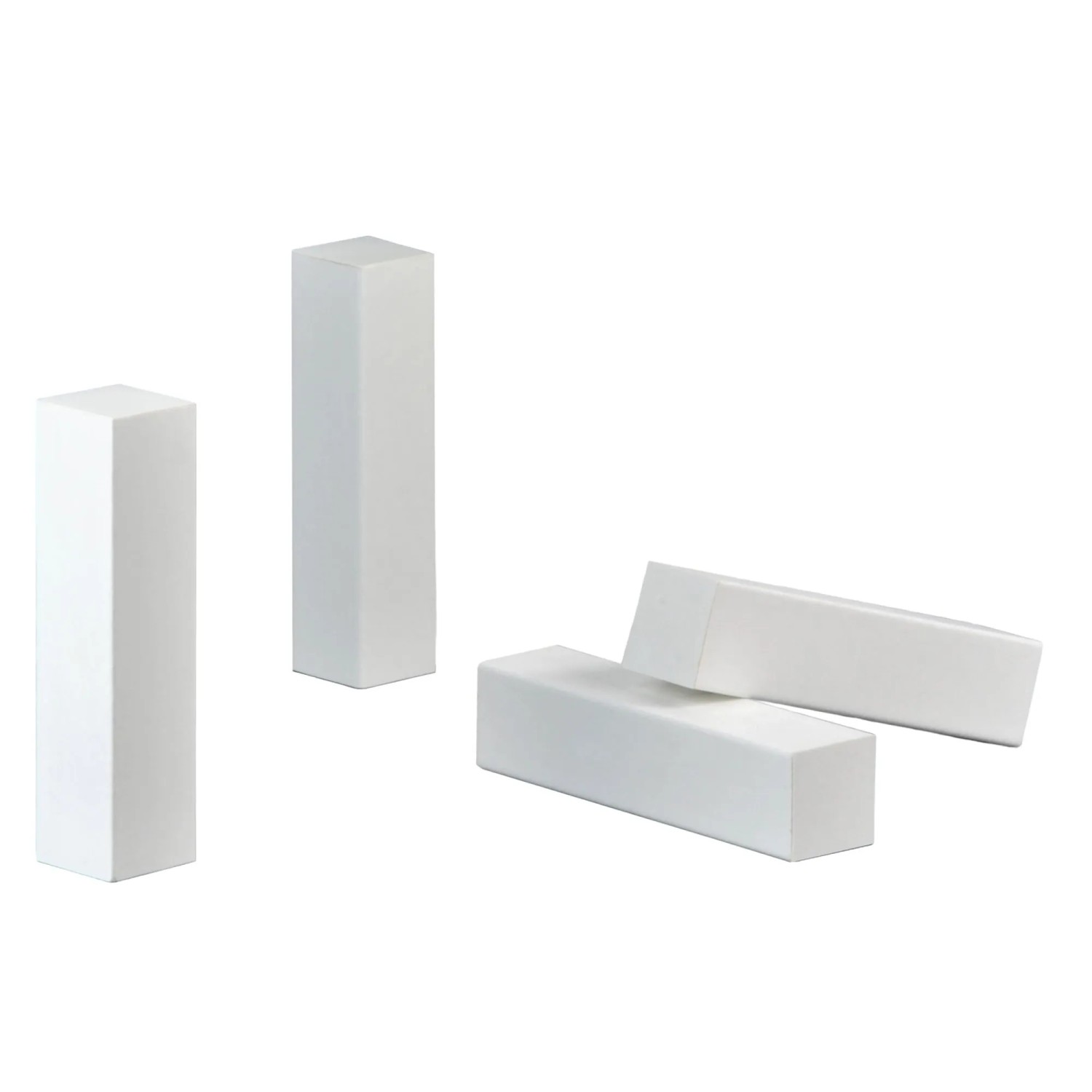 Kosche Eckhölzer-Set, 4 weiße, grundierte Leisten für Laminat und Parkett.