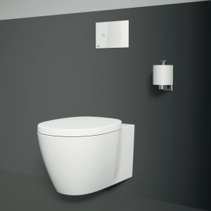 Ideal Standard IOM Cube Papierhalter Chrom mit WC und Betätigungsplatte.
