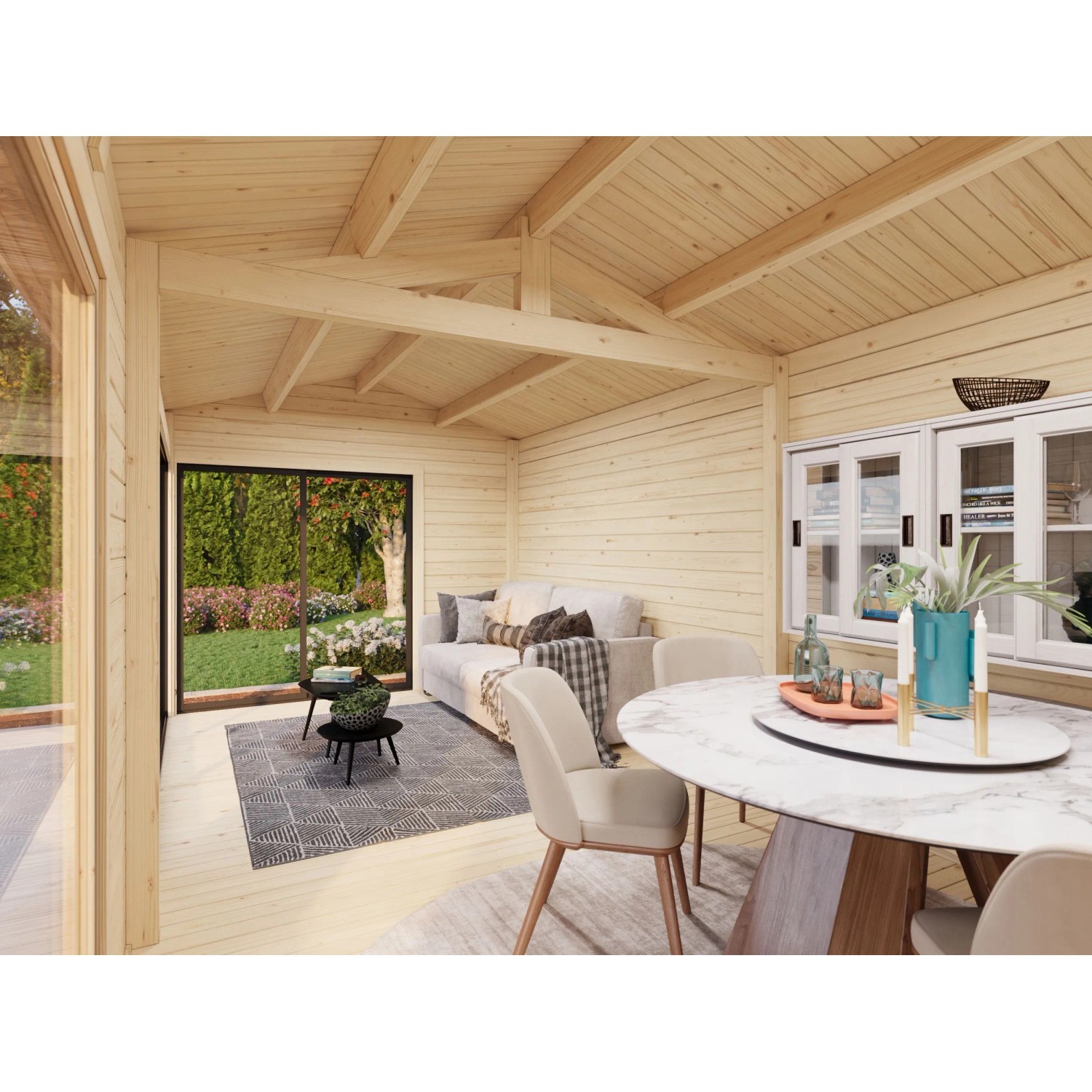 Palmako Gartenhaus Amanda Slide 595 x 300 cm Hellbraun FSC®_3