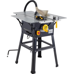 CMI Tischkreissäge 1600 W mit Untergestell, Sägeblatt und Tischverlängerung.