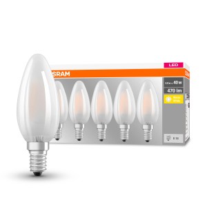 Osram LED-Leuchtmittel E14 Kerzenform 4 W 470 lm 5er Set 10 x 3,5 cm (H x Ø)