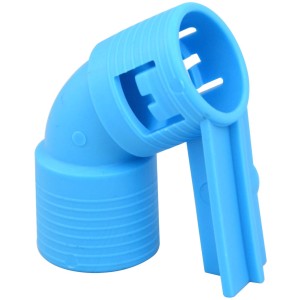 Blauer E2 Elektro Beton Krümmer 20 mm 30° für Unterputzdosen.