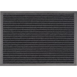 Anthrazitfarbene Sauberlaufmatte Stirling, 60x80 cm, mit Streifenmuster für den Innenbereich.