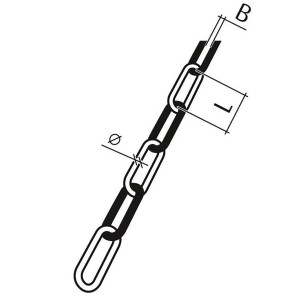 Abbildung einer rot-weißen Conacord Absperrkette aus Polyethylen mit Ø 6 mm.