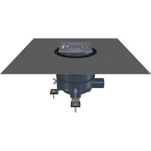 HL Duschablauf mit Abdichtgarnitur und Befestigungswinkeln