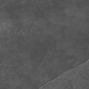 Matte, schwarze Feinsteinzeug Bodenfliese, 61x61 cm, für Innenräume.
