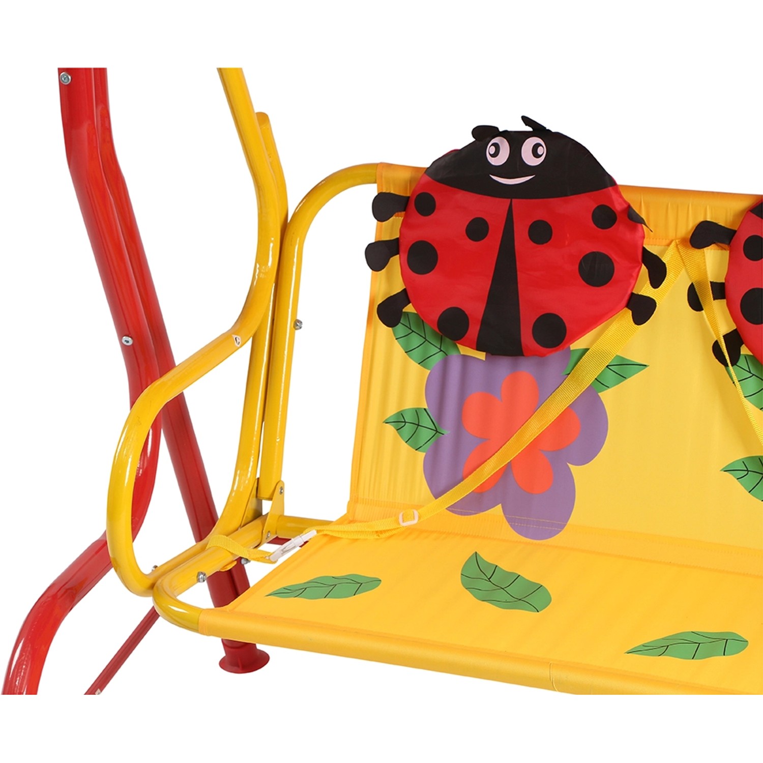 Siena Garden Kinder-Hollywoodschaukel Marie, rot, mit Marienkäfer-Motiv. Gartenmöbel für Kinder.