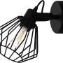 Schwarze Eglo Tabillano Wandlampe mit Vintage-Design und beweglichem Spot.