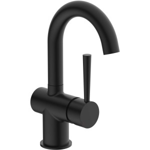 Schwarze, matte Schütte Waschtischarmatur Cornwall mit hohem Auslauf.
