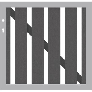 Sichtschutz-Element Vorgarten-Tor Raja WPC Alu XL links Anthrazit 98 cm x 95 cm