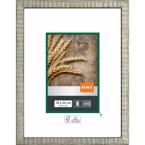 OBI Holz-Wechselrahmen, silberfarben, 18x24 cm, FSC-zertifiziert. Bilderrahmen für Fotos und Drucke.