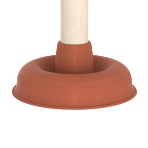 Kirchhoff Ausgussreiniger (Pömpel) mit rotem Gummisauger (Ø 115mm) und Holzgriff.