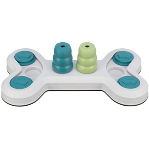 Jollypaw Strategiespiel Jolly Bone, Intelligenzspielzeug für Hunde mit Kegeln und Schiebedeckeln.