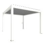 Biohort Pergola 3,5x3,5 m in Weiß-Silber, moderne Terrassenüberdachung mit Lamellen.