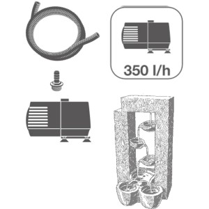 Acqua Arte Wasserspiel Bern Set: Gartenbrunnen mit Pumpe, Schlauch und Zubehör.