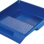 Blaue LUX Farbwanne 36x32 cm mit Abstreifgitter für Farbroller und Pinsel.