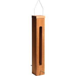 Dobar Futtersäule aus Eichenholz mit Acrylglas-Röhre und Metallbügel zum Aufhängen.